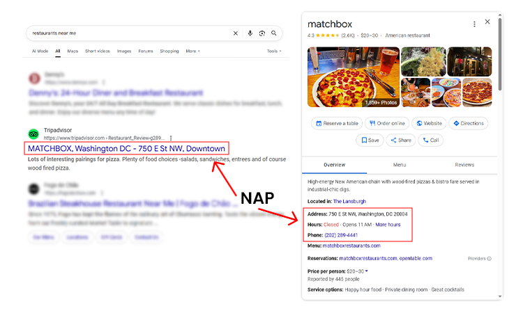 Name, Address, Phone number consistency 