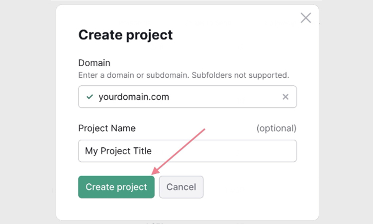 Website audit create project